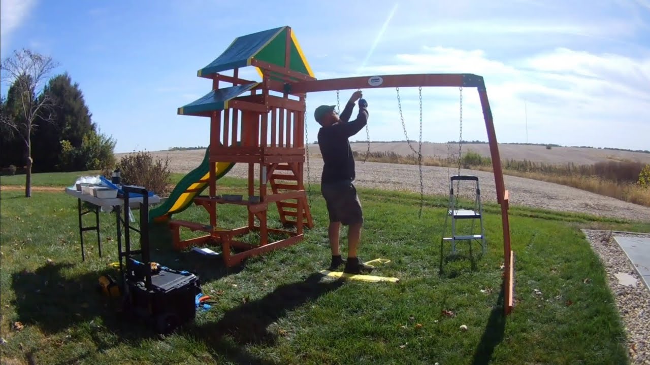 Tucson Swing Set by Backyard Discovery - fastest assembly with one person