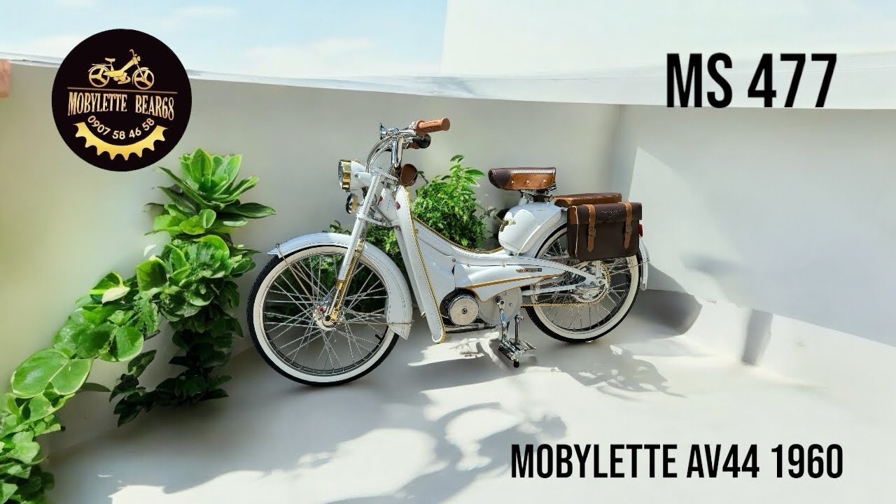 ⚜️MS 477:🇫🇷Mobylette AV44 1960 trắng Camay cổ điển, sang trọng☎️A.Hội 0908.598.658(Zalo) Ngày 01/08