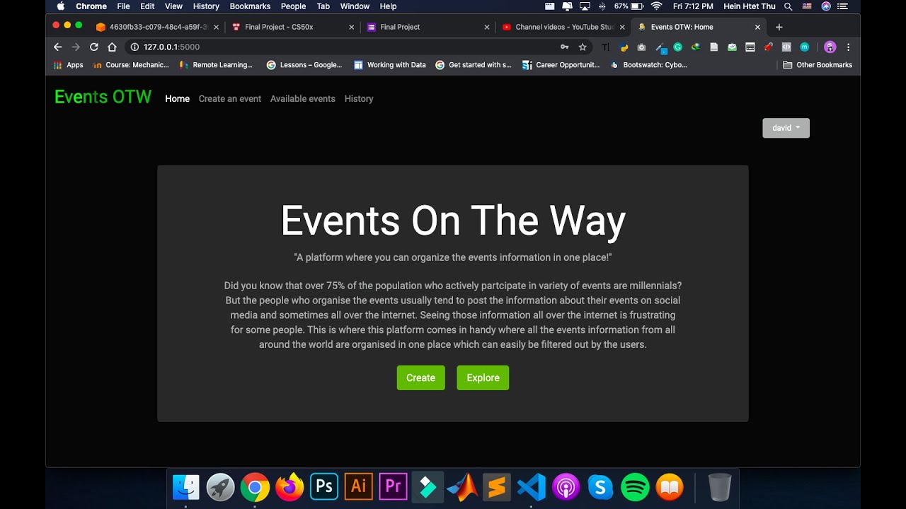CS50 Final Project (Events OTW)