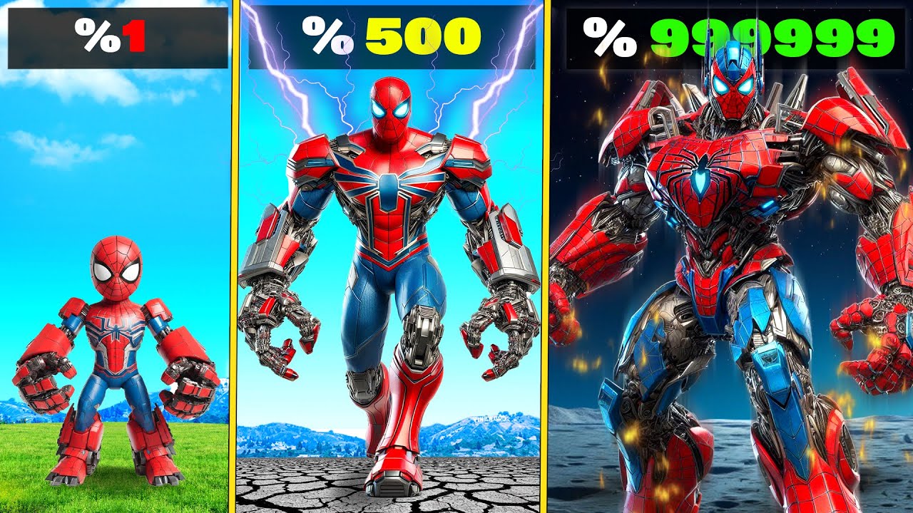 Upgrading to Transformer SPIDERMAN in GTA 5!