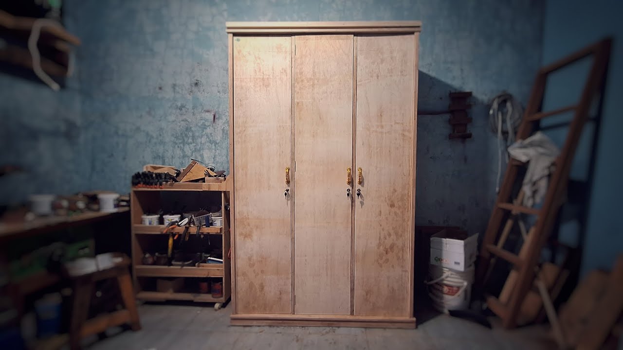 PART 2|| LEMARI 3 PINTU||triplek 12mm||SELESAI