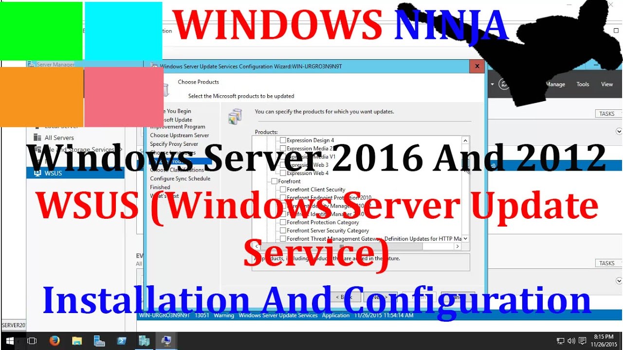 Windows Server 2016 And 2012 - WSUS (Windows Server Update Service) Installation And Configuration