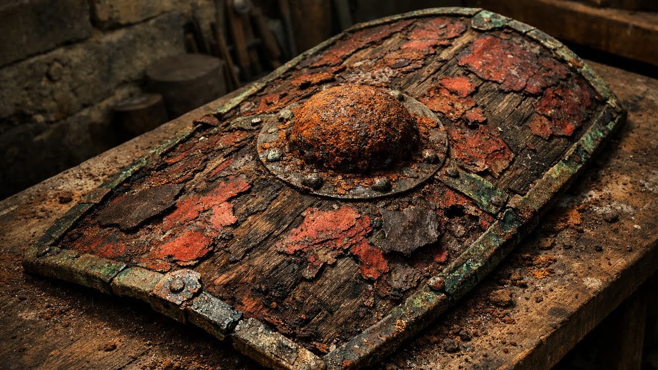 Complete Restoration of a Murmillo Gladiator's Shield Lost in the Colosseum Since 112 AD