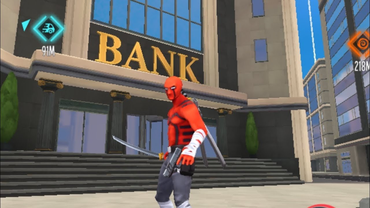 Saving a bank full of robbers in spider fither 3 