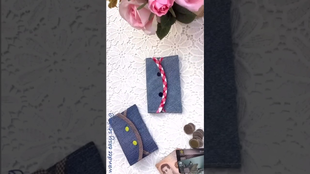 how to sew denim pouch bag tutorial #wandeeeasysewing #pouchbagtutorial#diyjeansbag#pouchbagdiy