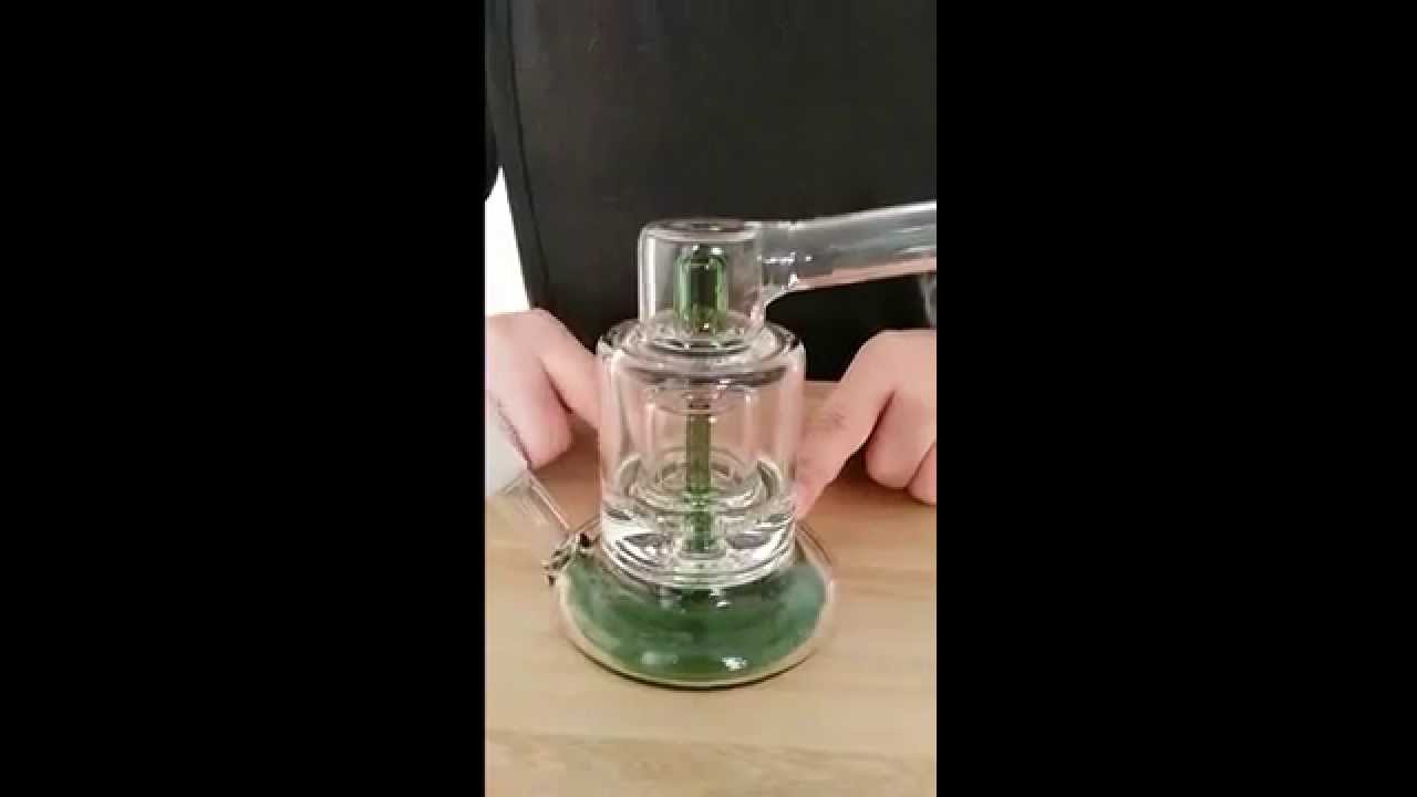 Two function Glass Water Pipe Glass Bongs blue green hammer perculator