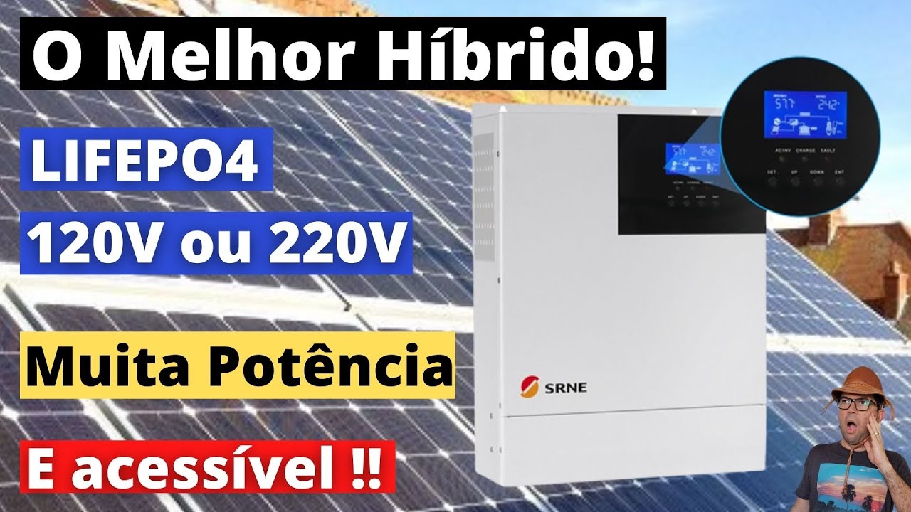 Inversor Híbrido SRNE HF4850U80-H 110/220V Aceita LIFEPO4 -  Energia Solar Off Grid