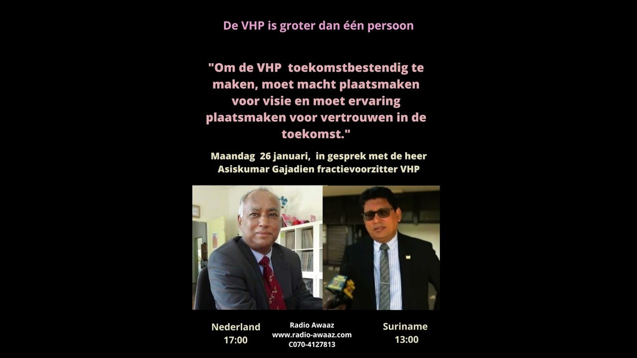 Interview Radio Awaaz met de heer Asiskumar Gajadien op maandag 26 januari 2026