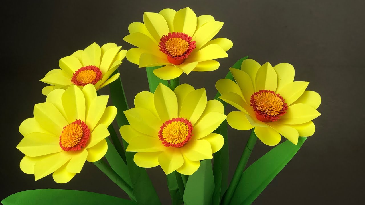 Beautiful Paper Flower Making | Paper Craft | Crafts With Paper | Paper Flowers | Home Decor | DIY