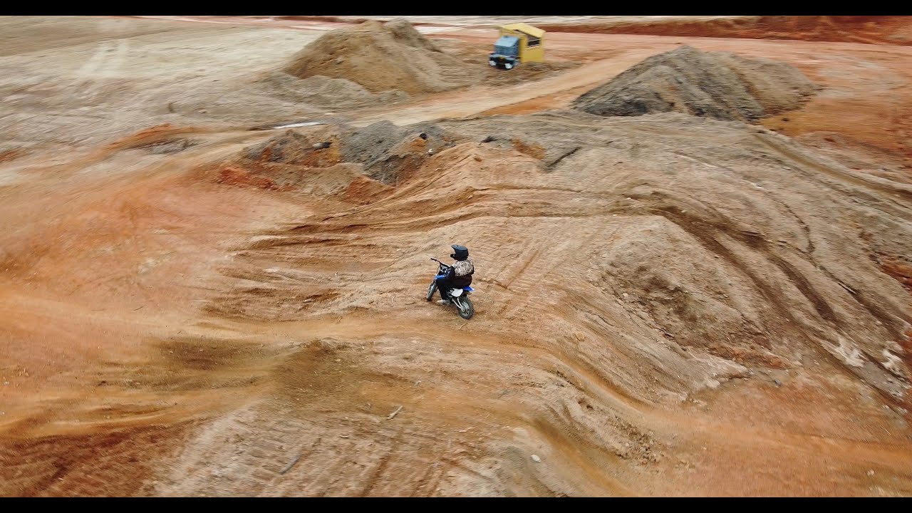 Dirt Bike Free Riding at New Construction Site