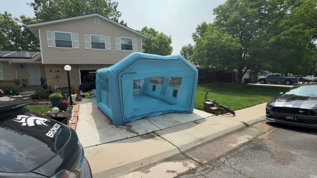 Garage life episode 9.  Using my new inflatable paint booth.