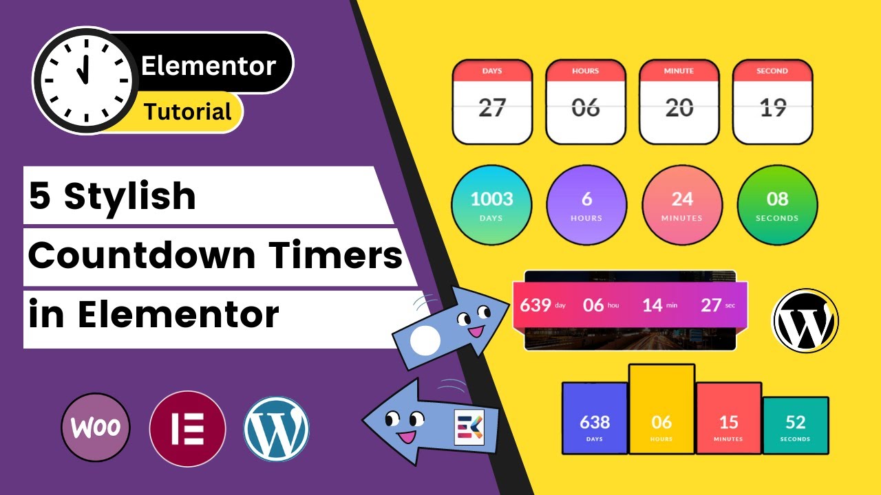 5 Stunning Countdown Timer Styles with ElementsKit Lite | Enhance Your Elementor Website Design