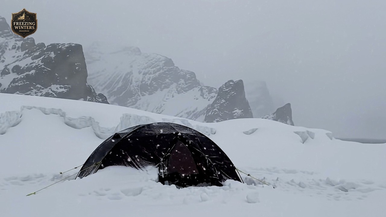 Winter Blizzard Camping ❄️ Cold Wind Sounds to Ease Anxiety and Insomnia Fast
