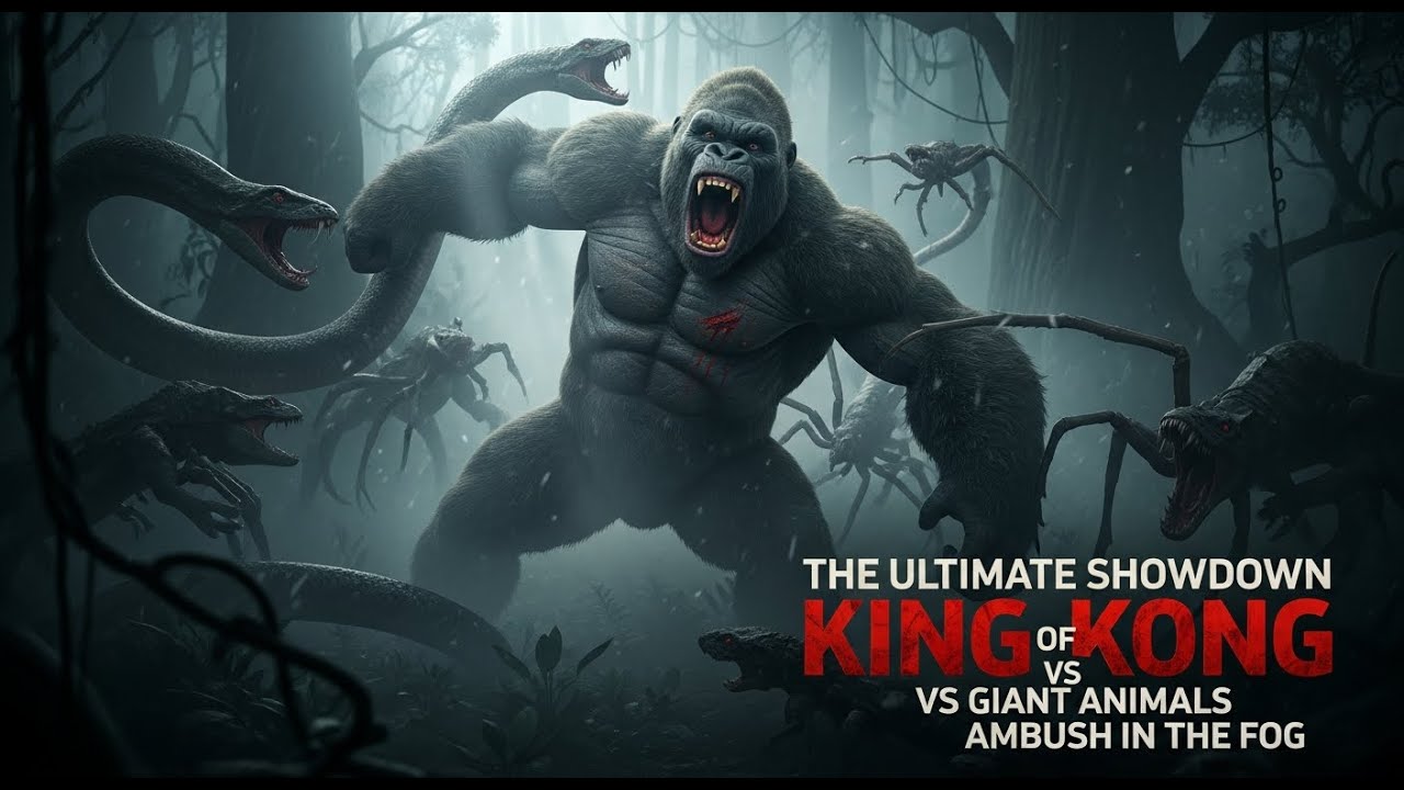 The Ultimate Showdown The Battle of King Kong vs Giant Animals Ambush in the Fog