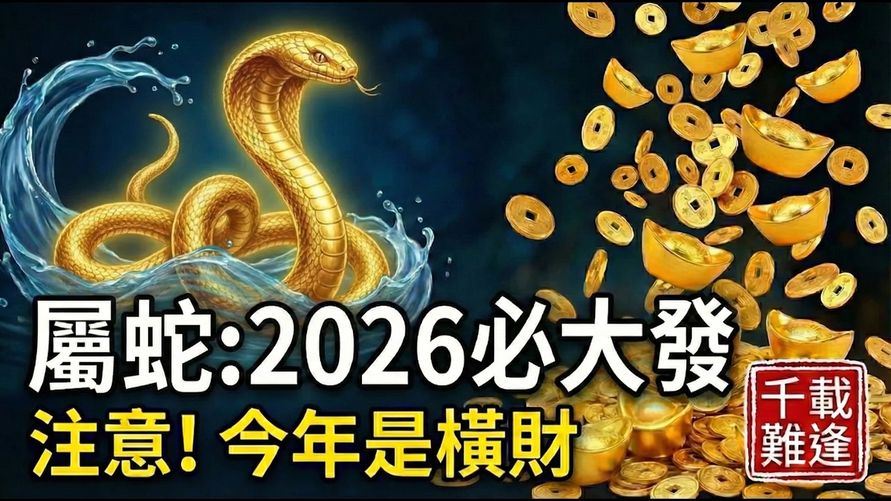 這不是發財，這是『改命』！生肖蛇，你在2026年有一場橫財，能不能當回有錢人就看今年了！#2026屬蛇運勢 #生肖蛇2026運勢 #屬蛇 #橫財運 #偏財 #改命 #丙午馬年 #發財 #生肖蛇 #風水