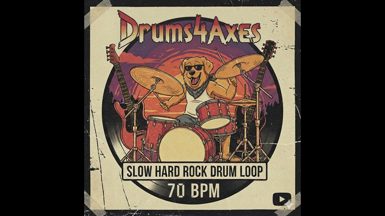 HEAVY RIDE GRUNGE ROCK DRUM GROOVE - 70 BPM - DRUMS ONLY BACKING TRACK  DRUM LOOP TO PLAY ALONG WITH