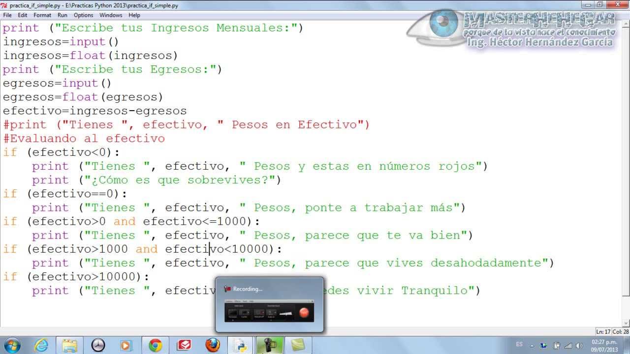 10 - Ejercicio Práctico con Estructura Condicional Simple if (Python)