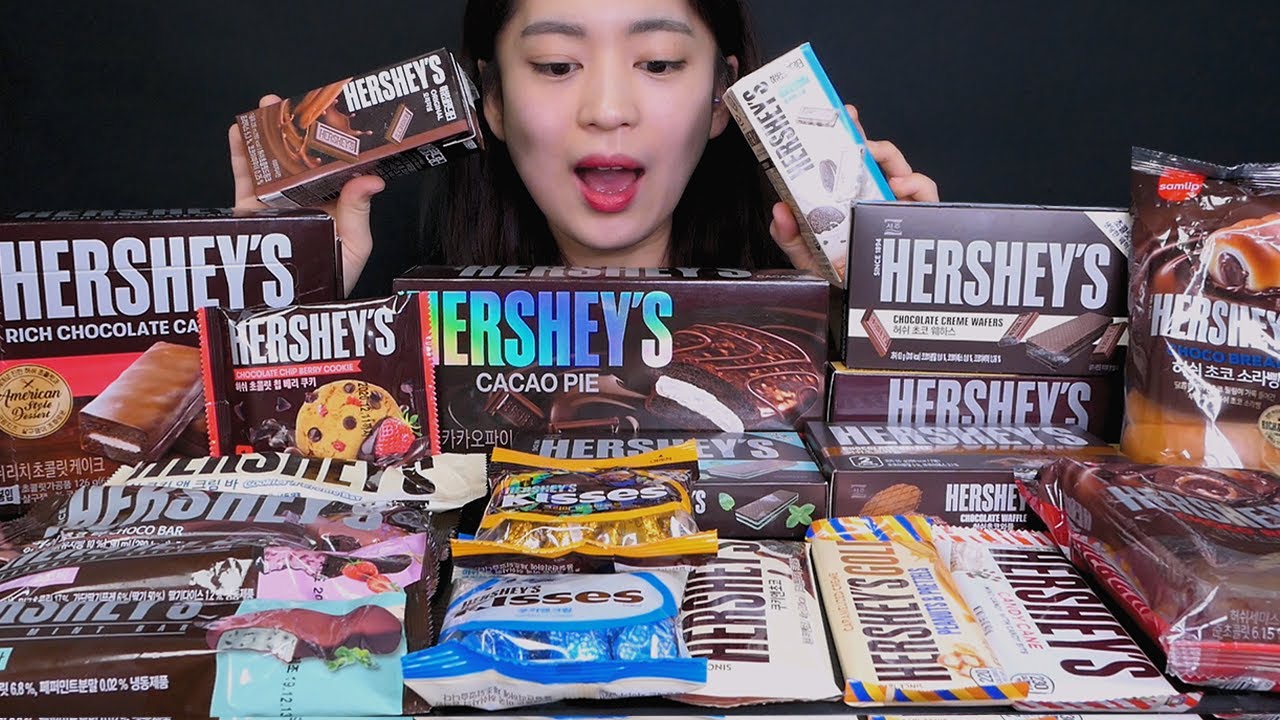 [ASMR] 🍫초코의 끝판왕!! 허쉬초콜릿 총집합!!😍 허쉬초콜릿 리얼사운드 먹방 Hershey's chocolate Notalking Realsoud Mukbang
