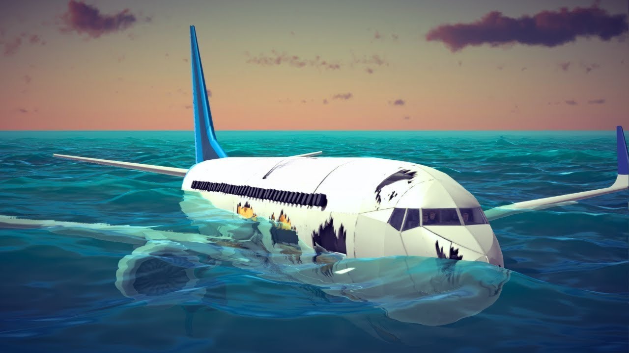 Airplane Crashes Into Water While Emergency Landing #2 Besiege