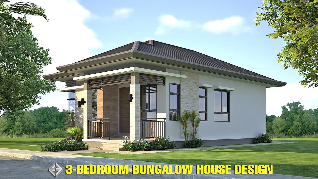 7x11 meters l Simple 3-Bedroom Bungalow House Design