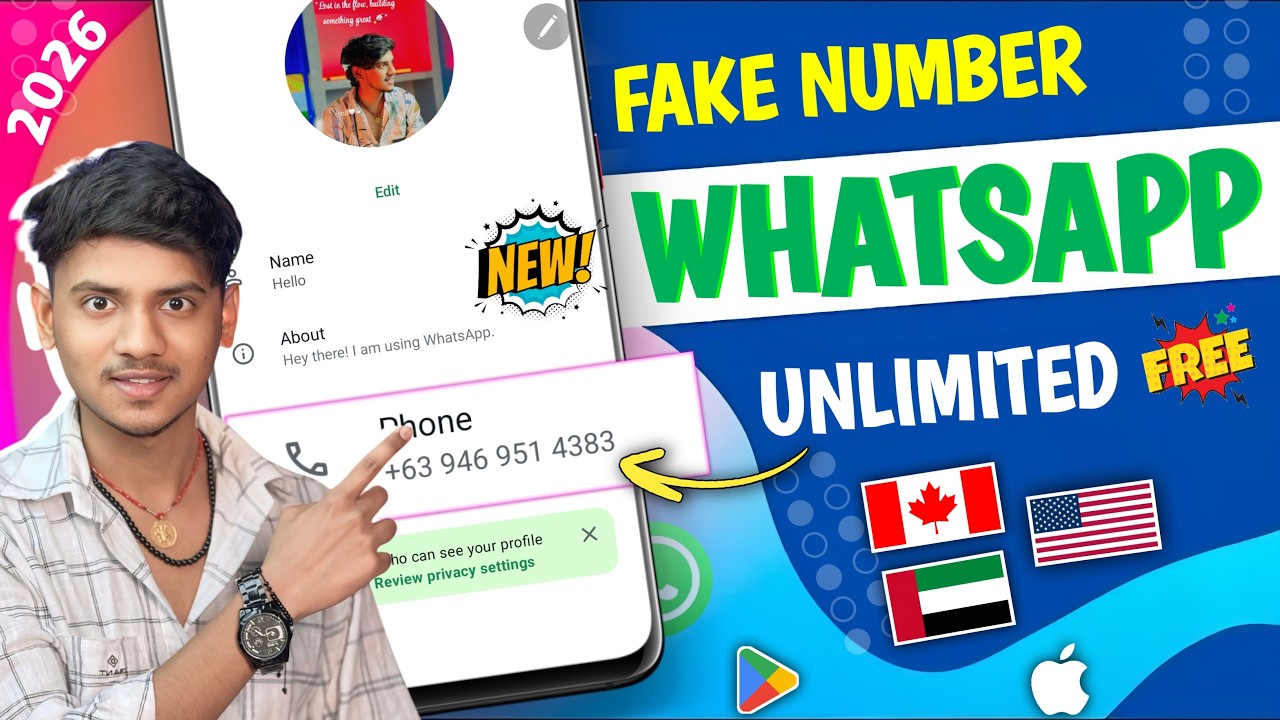 🇨🇦 GET FREE VIRTUAL NUMBER for WhatsApp | Free Virtual WhatsApp Number | fake whatsapp number