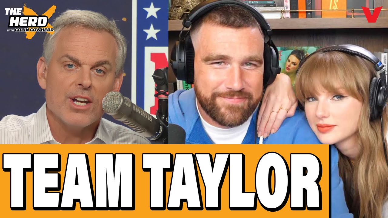 Colin Cowherd REACTS to Taylor Swift on Travis Kelce's New Heights podcast | THE HERD NFL