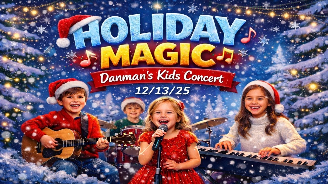 Marco Hashemi performing Misourlou in the December 13, 2025 Danman's Kids Concert