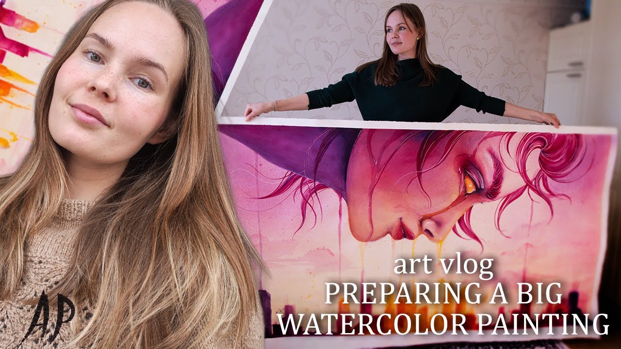 How I prep a large watercolor painting | Art Vlog