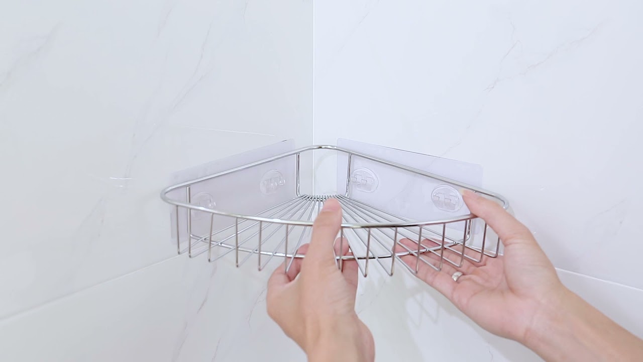 How to install SMARTAKE 2-Pack Corner Shower Caddy, Storage Organizer for Toilet, Dorm and Kitchen