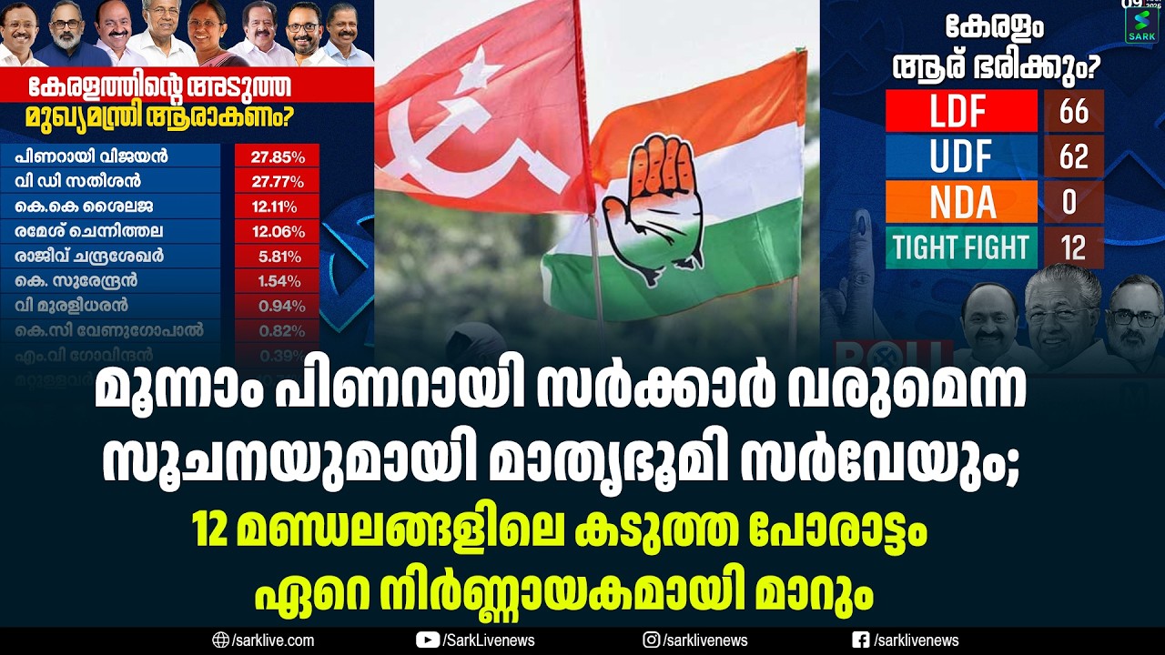 മൂന്നാം പിണറായി സർക്കാർ വരുമെന്ന സൂചനയുമായി മാതൃഭൂമി സർവേയും;