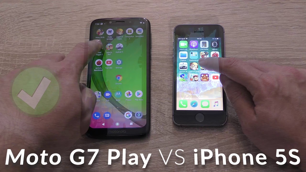 Motorola Moto G7 Play vs iPhone 5S - comparison: speed test and comparison