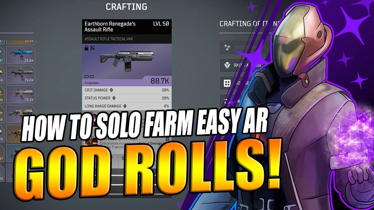 Outriders | How To Quickly Get A GOD ROLL Earthborn AR SOLO Without Having To Make A New Character!