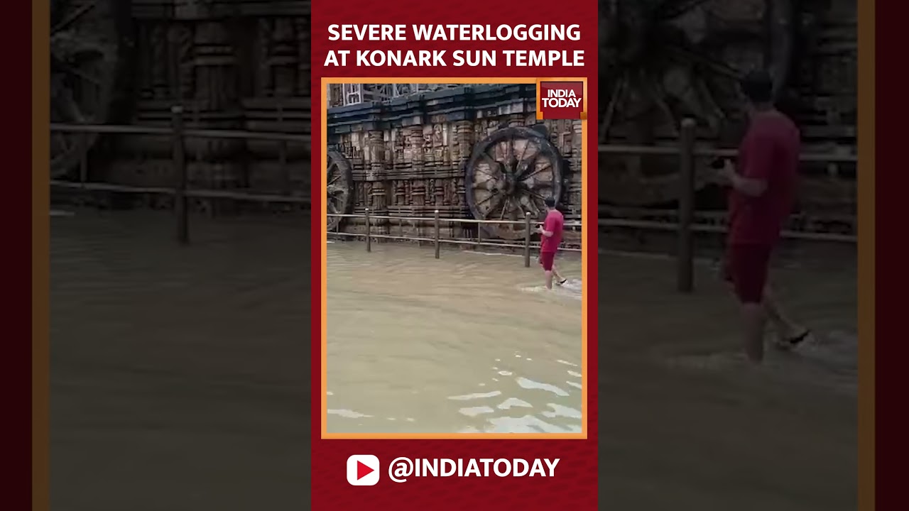 Tourists Visiting Konark Sun Temple In Puri Experience Severe Water Logging Due To Heavy Rainfall