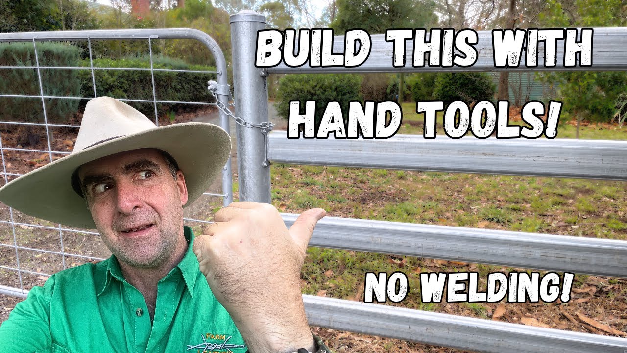 How I Built a Steel Cattle Rail Entrance With Just Hand Tools!