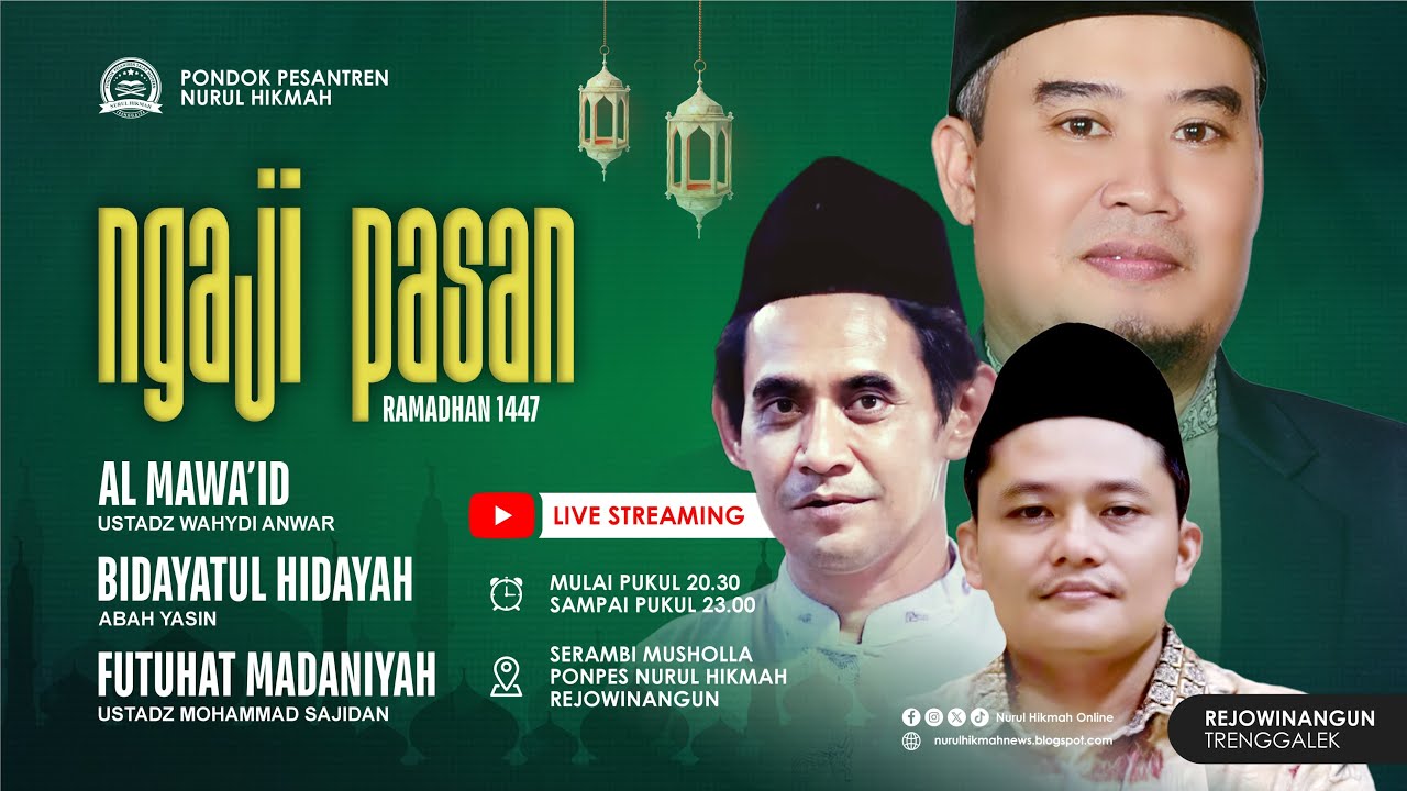 🔴 LIVE | NGAJI PASAN RAMADHAN 1447 H || PP. Nurul Hikmah Trenggalek || 11 Maret 2026