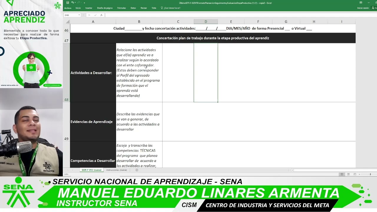 INFORME MENSUAL - FORMATO DE PLANEACION, SEGUIMIENTO Y EVALUACION DE ETAPA PRODUCTIVA APRENDIZ SENA