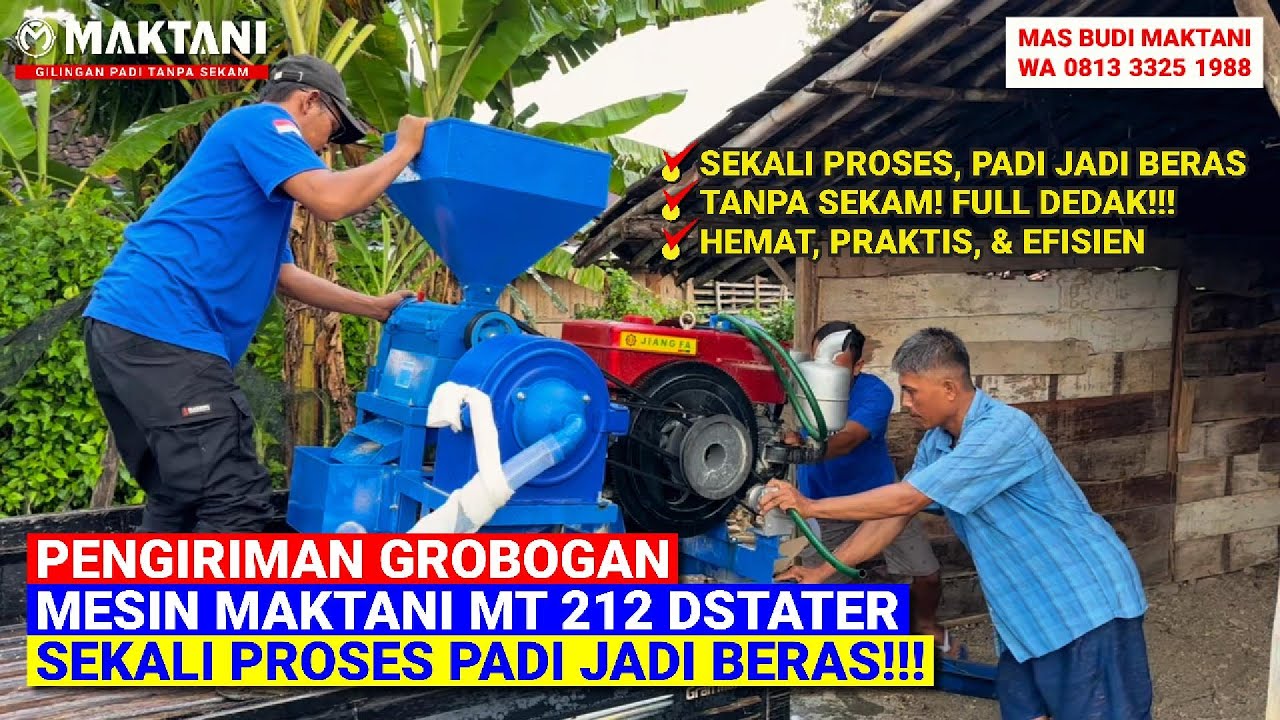 Mesin Giling Padi MAKTANI MT212 Tanpa Limbah Sekam - Hanya 1X Proses Padi Jadi Beras Bersih & Putih!
