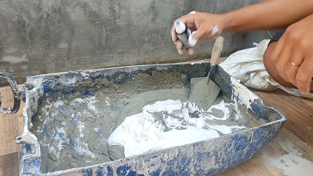 Cimento queimado com argamassa, muito barato e fácil de fazer 