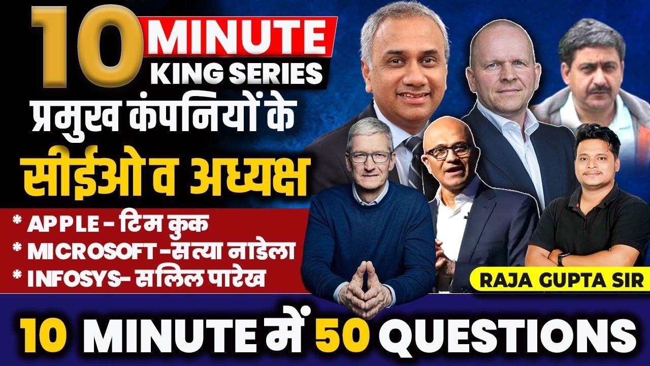 CEO of Important Companies 2024 | विश्व की प्रमुख कंपनियों के CEO | Current Affairs 2024 | Railway