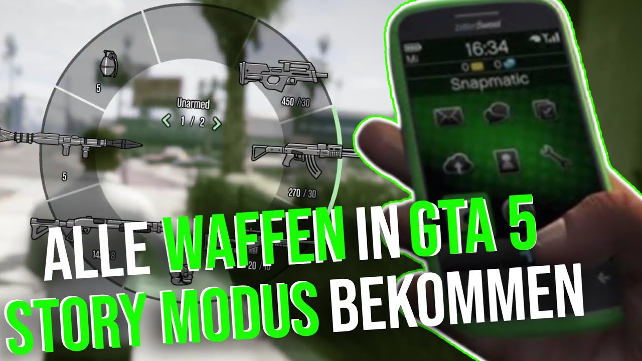 alle waffen in gta 5 story modus bekommen - gta 5: alle waffen cheat