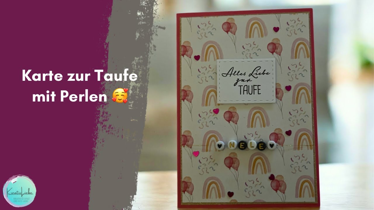 🌈✨ Karte zur Taufe mit Perlen | DIY Taufkarte selbst gestalten ✨🌈 