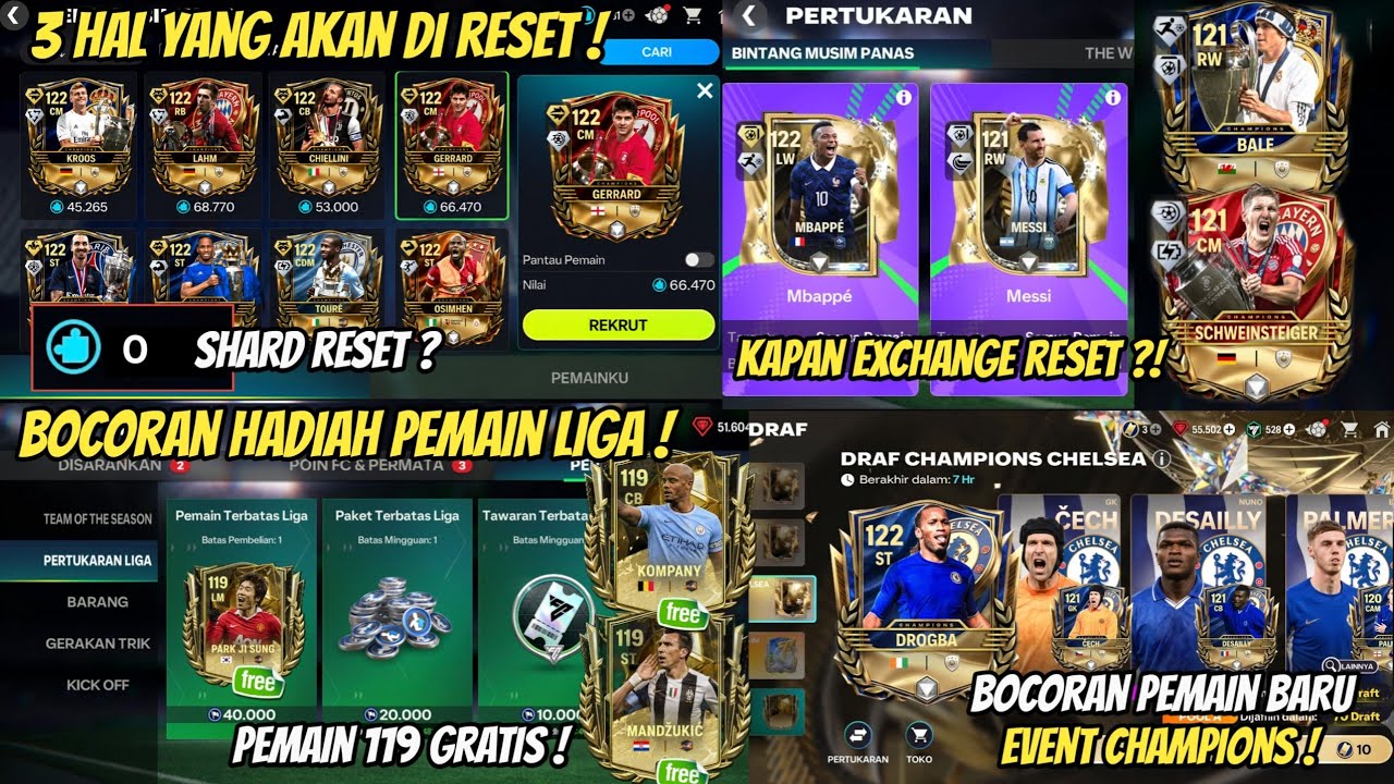 SHARD RESET DI EVENT CHAMPIONS ? BOCORAN PEMAIN PERTUKARAN LIGA PEMAIN 119 GRATIS ! PEMAIN BARU FC