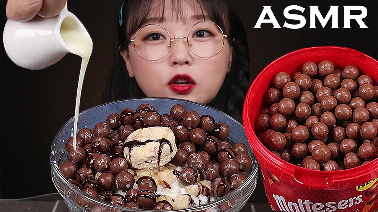 ASMR Съешь Шоколадные шарики и мороженое🍫🍧  | MALTESERS SHABED ICE MUKBANG