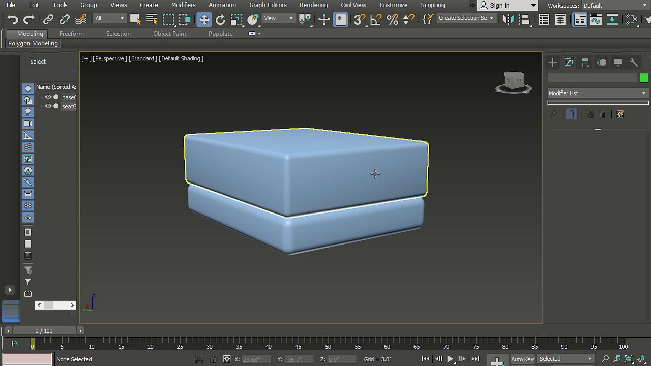 3ds Max 2019 - Creating a Foot Stool