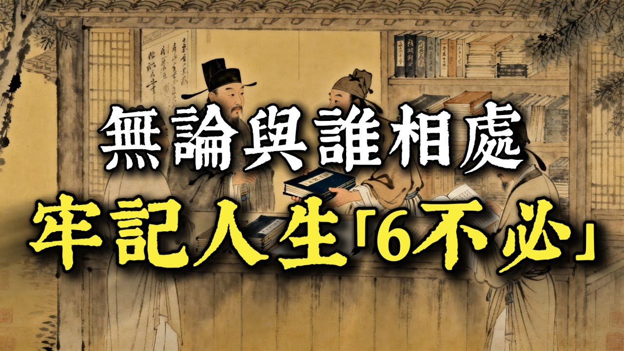 無論與誰相處，牢記人生6不必！