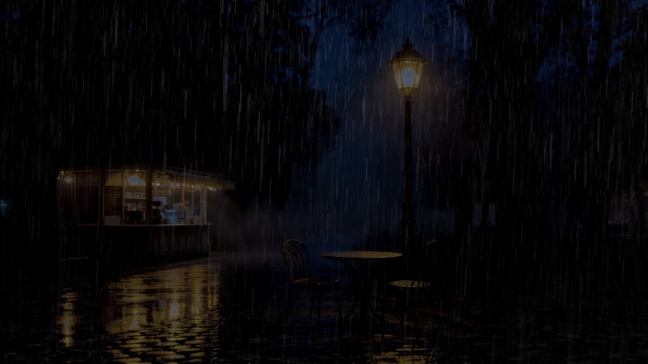 Midnight Rain for Deep Sleep 🌧️ Heavy Rain & Gentle Distant Thunder Ambience