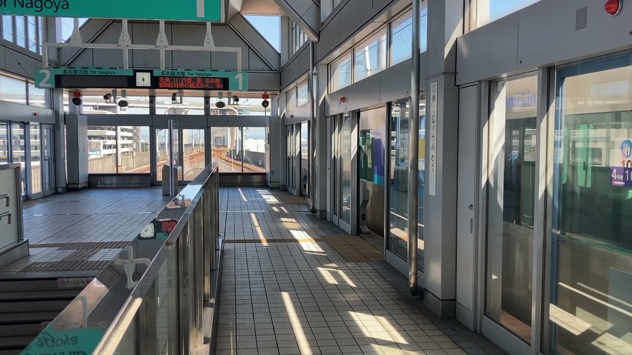 【あおなみ線】金城ふ頭駅1番線折り返し普通名古屋行き1000形01編成 発車