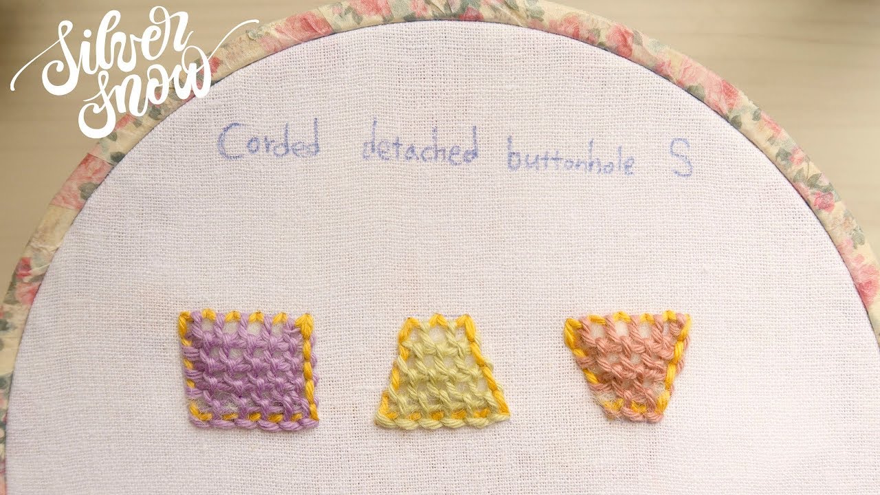 [프랑스 자수] 코디드 디테치드 버튼홀 corded detached buttonhole stitch, hand embroidery stitch tutorial