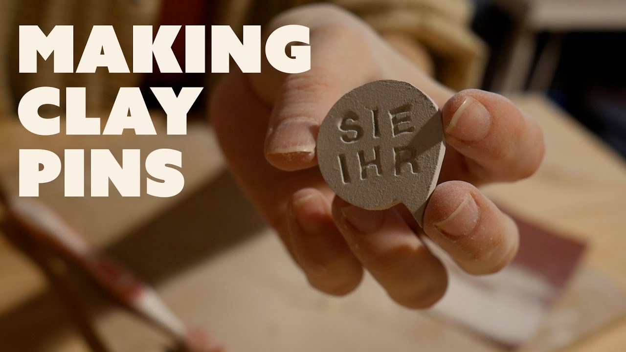 making pronoun pins from air-dry clay