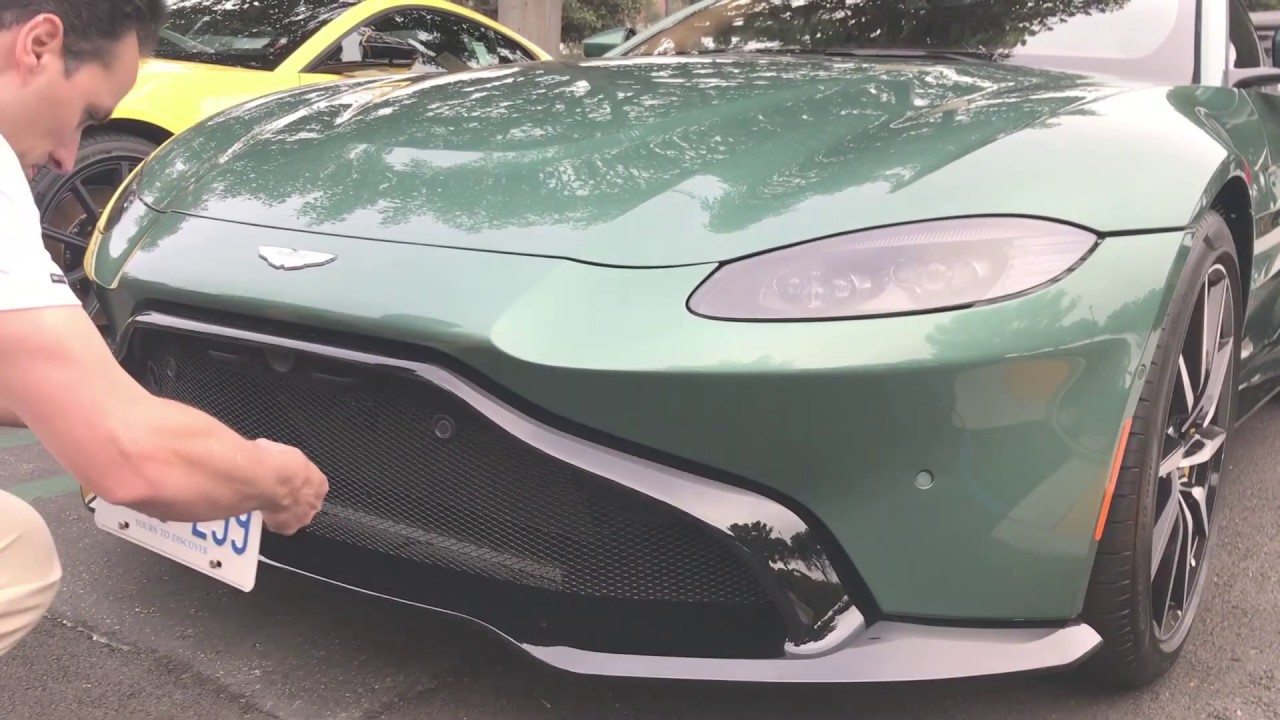Carbonio No-Drill License Plate Mount for 2018+ Aston Martin Vantage